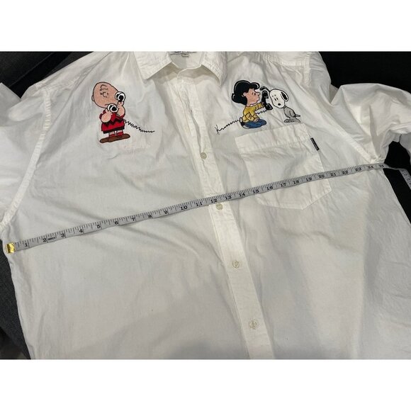 Too Cute Vintage Peanuts Embroidered Long Sleeved Button Up Blouse Sz 2XL - Picture 6 of 12